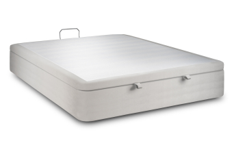 Sommier Coffre 180x200 cm - Velours - Gris clair