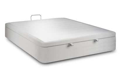 Sommier Coffre 180x200 cm - Velours - Gris clair