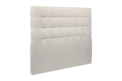 Lit 2x 100x200 cm - Sommier tapissier H35 cm + tête de lit capitonnée - Tissu Toile natté Beige Clair