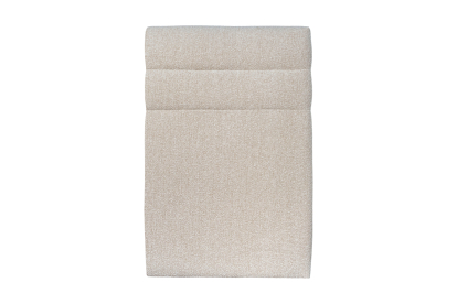 Lit 90x200 cm - Sommier à lattes H29 cm + tête de lit à lignes - Tissu Bouclette Beige Clair