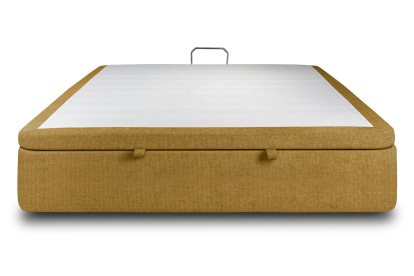 Sommier Coffre 160x200 cm - Toile nattée  - Jaune