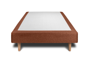 Sommier Tapissier 90x190 cm - H29 cm - Bouclette - Terracotta