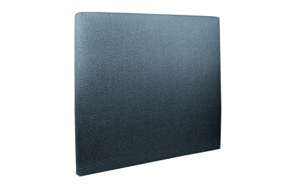 Lit 180x200 cm - Sommier à lattes H29 cm + tête de lit tapissée - Tissu Bouclette Bleu