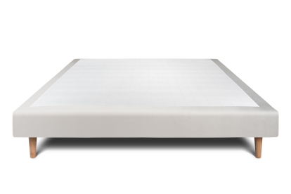Sommier Tapissier 140x200 cm - H29 cm - Velours - Gris clair