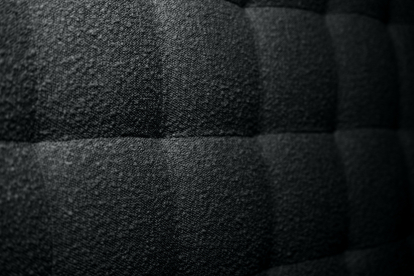 Tête de lit 150 cm Capitonnée - Tissu Bouclette Noir