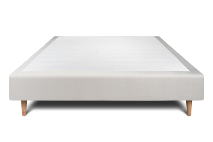Sommier Tapissier 140x190 cm - H35 cm - Velours - Gris clair