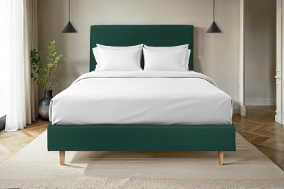 Tête de lit 140 cm Tapissée - Tissu Velours Vert