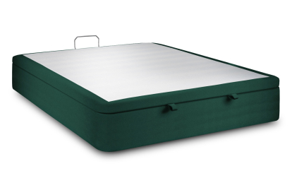 Sommier Coffre 200x200 cm - Velours - Vert