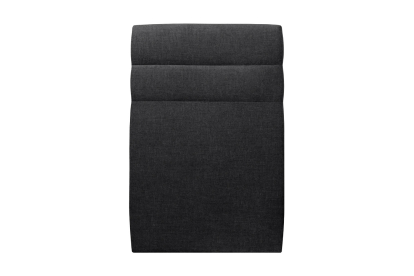 Lit 90x200 cm - Sommier tapissier H29 cm + tête de lit à lignes - Tissu Toile natté Noir
