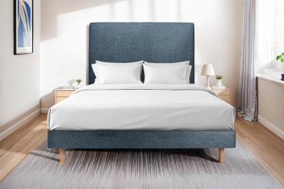Sommier à Lattes 140x200 cm - H29 cm - Bouclette - Bleu