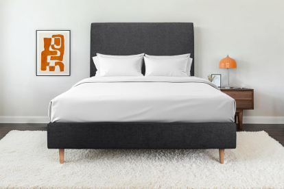 Tête de lit 150 cm Tapissée - Tissu Toile Natté Noir