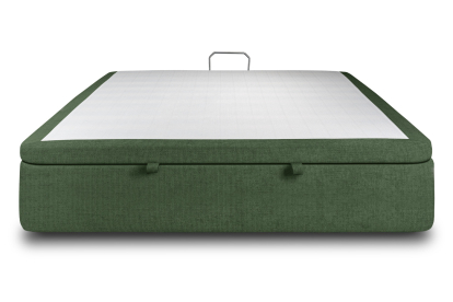 Sommier Coffre 140x200 cm - Toile nattée  - Vert kaki