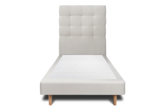 Lit 90x200 cm - Sommier tapissier H29 cm + tête de lit capitonnée - Tissu Velours Gris Clair