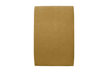 Lit 90x200 cm - Sommier tapissier H35 cm + tête de lit tapissée - Tissu Toile natté Jaune