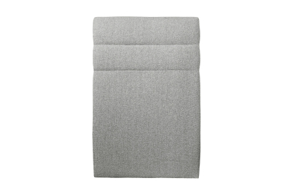 Lit 90x200 cm - Sommier tapissier H29 cm + tête de lit à lignes - Tissu Bouclette Gris