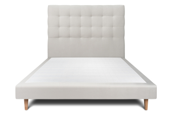 Lit 160x200 cm - Sommier tapissier H29 cm + tête de lit capitonnée - Tissu Velours Gris Clair