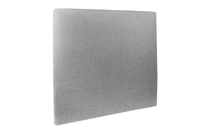 Lit 200x200 cm - Sommier à lattes H29 cm + tête de lit tapissée - Tissu Bouclette Gris