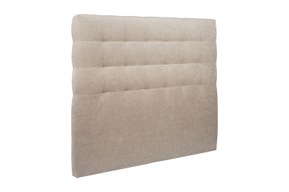 Lit coffre 160x200 cm avec Tête de lit capitonnée - Tissu Toile natté Beige Brun