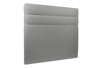 Lit 180x200 cm - Sommier à lattes H29 cm + tête de lit à lignes - Tissu Bouclette Gris