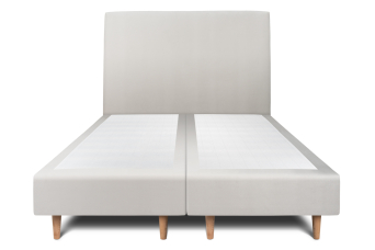 Lit 2x 80x200 cm - Sommier tapissier H35 cm + tête de lit tapissée - Tissu Velours Gris Clair