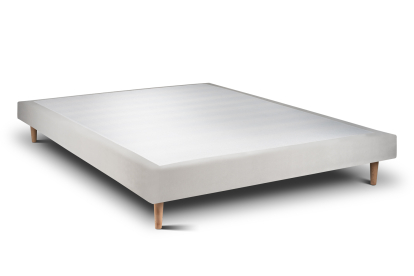 Sommier Tapissier 160x200 cm - H29 cm - Velours - Gris clair