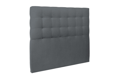 Lit 180x200 cm - Sommier à lattes H29 cm + tête de lit capitonnée - Tissu Velours Gris Anthracite