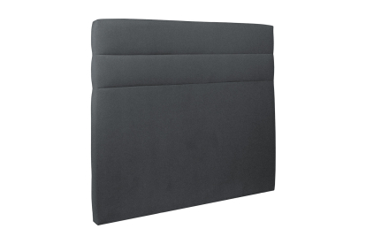 Lit 140x190 cm - Sommier tapissier H29 cm + tête de lit à lignes - Tissu Velours Gris Anthracite