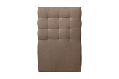 Lit 90x190 cm - Sommier tapissier H35 cm + tête de lit capitonnée - Tissu Velours Taupe