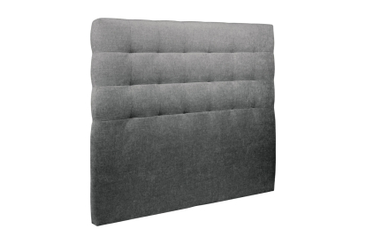 Lit coffre 160x200 cm avec Tête de lit capitonnée - Tissu Toile natté Gris Anthracite