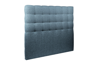 Tête de lit 140 cm Capitonnée - Tissu Bouclette Bleu
