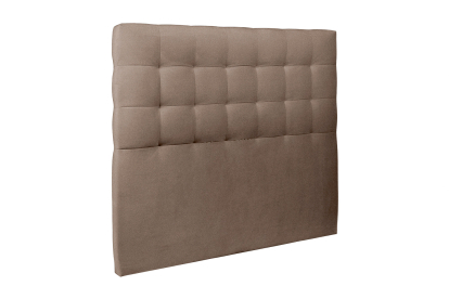 Lit 180x200 cm - Sommier à lattes H29 cm + tête de lit capitonnée - Tissu Velours Taupe