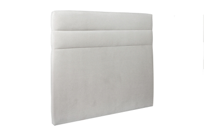 Lit 140x200 cm - Sommier tapissier H29 cm + tête de lit à lignes - Tissu Velours Gris Clair