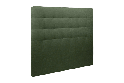 Lit 160x200 cm - Sommier tapissier H29 cm + tête de lit capitonnée - Tissu Toile natté Vert Kaki