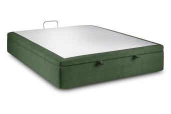 Sommier Coffre 200x200 cm - Toile nattée  - Vert kaki