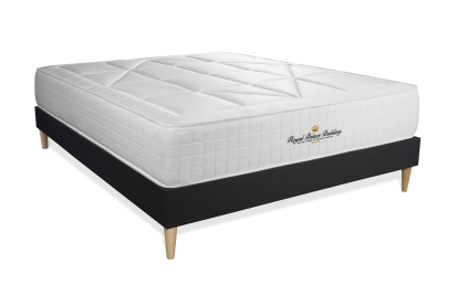 Ensemble Matelas Sommier 130x210 cm - Sommier Noir (en kit) - Windsor