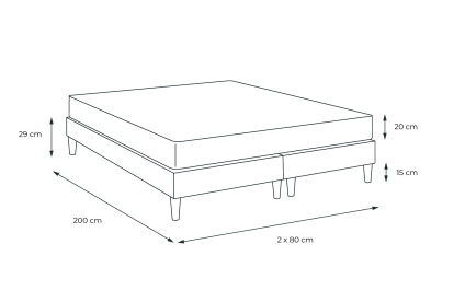 Ensemble Matelas Sommier 160x200 cm - 2 Sommiers Blanc - Nottingham