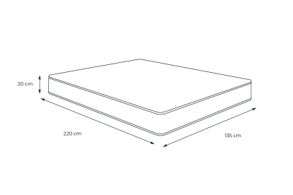 Matelas 135x220 cm Mémoire de forme - Nottingham