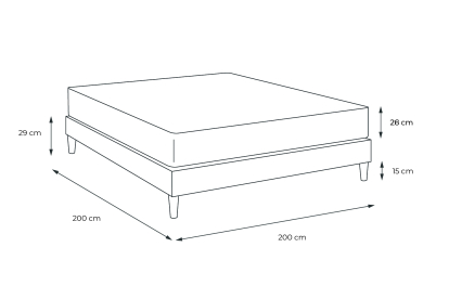 Ensemble Matelas Sommier 200x200 cm - Sommier Noir (en kit) - George V