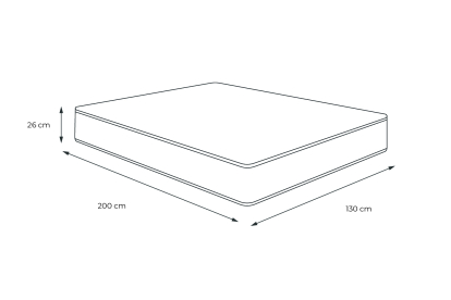 Matelas 130x200 cm Ressorts ensachés et Mémoire de forme - Windsor