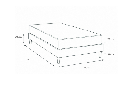 Ensemble Matelas Sommier 80x190 cm - Sommier Blanc (déjà monté) - George V