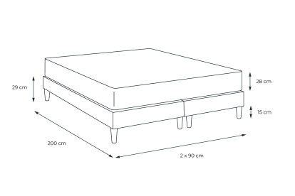 Ensemble Matelas Sommier 180x200 cm - 2 Sommiers Noir - George V