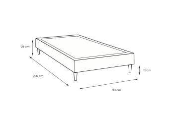 Sommier Tapissier 90x200 cm - Livré déjà assemblé