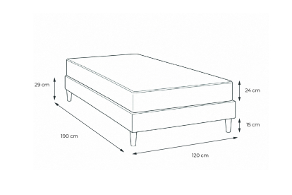 Ensemble Matelas Sommier 120x190 cm - Sommier Blanc (en kit) - Balmoral