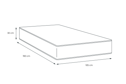 Matelas 105x190 cm Mémoire de forme - Buckingham