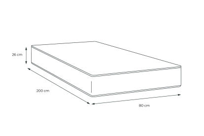 Matelas 80x200 cm Ressorts ensachés et Mémoire de forme - Windsor
