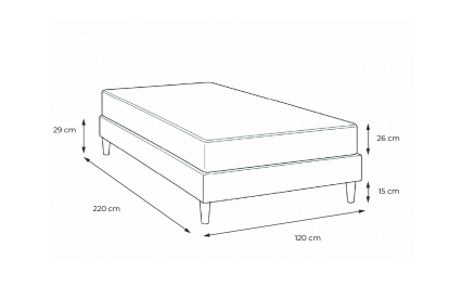 Ensemble Matelas Sommier 120x220 cm - Sommier Blanc (en kit) - Windsor