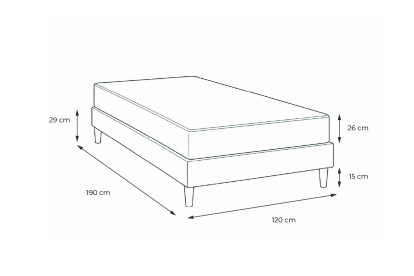 Ensemble Matelas Sommier 120x190 cm - Sommier Blanc (en kit) - Windsor