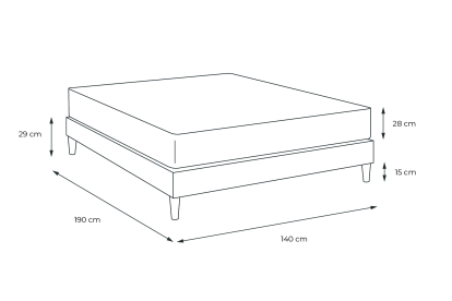 Ensemble Matelas Sommier 140x190 cm - Sommier Noir (déjà monté) - George V