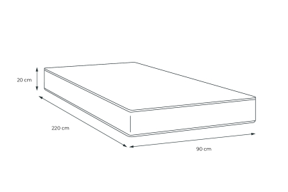 Matelas 90x220 cm Mémoire de forme - Nottingham