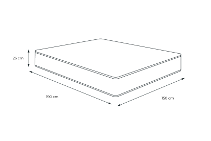 Matelas 150x190 cm Ressorts ensachés et Mémoire de forme - Windsor